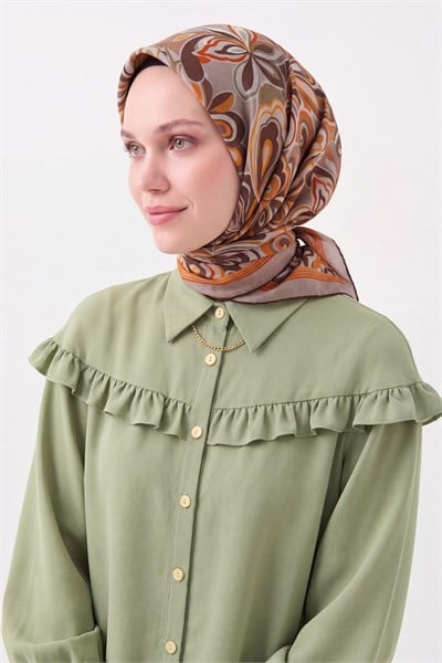 Velora Eşarp Aura Floral Vizon
