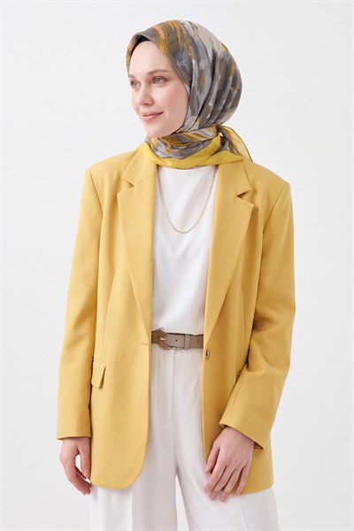 Velora Eşarp Fırça Desen Sarı