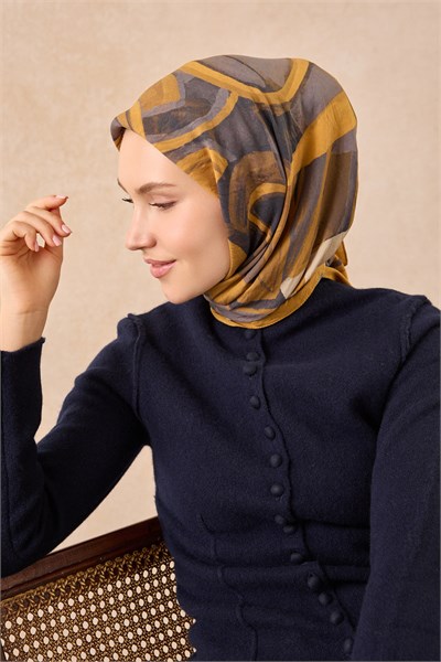 Velora Eşarp Abstract Hardal