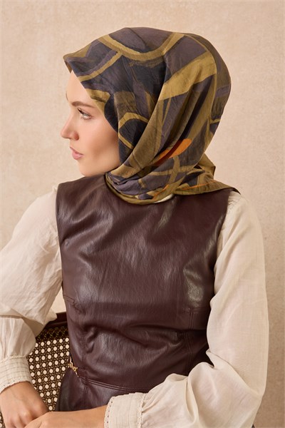 Velora Eşarp Abstract Haki