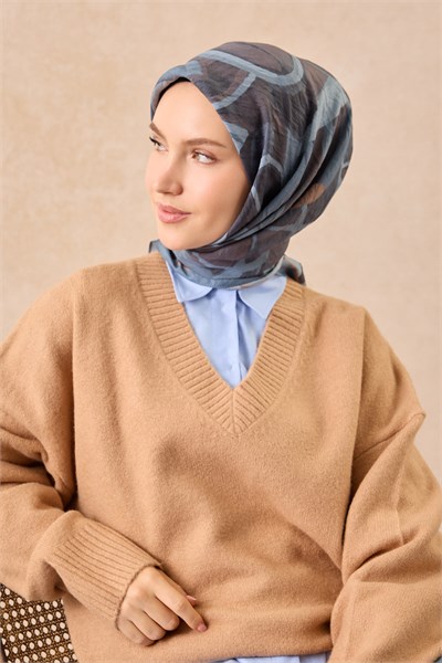 Velora Eşarp Abstract İndigo