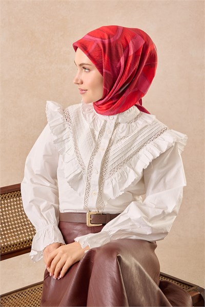 Velora Eşarp Abstract Fuşya
