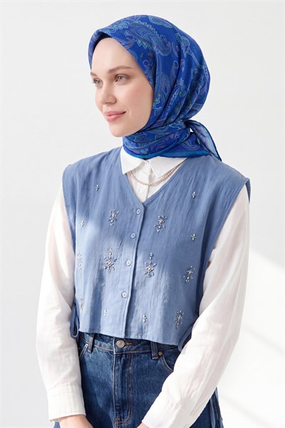 Soft Eşarp Şal Motif Morcivert
