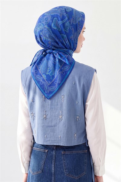 Soft Eşarp Şal Motif Morcivert