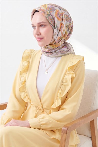 Soft Eşarp Şal Motif Krem