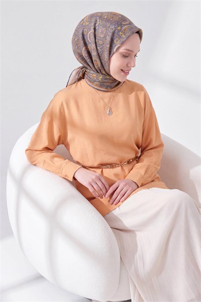 Soft Eşarp Etnik Füme