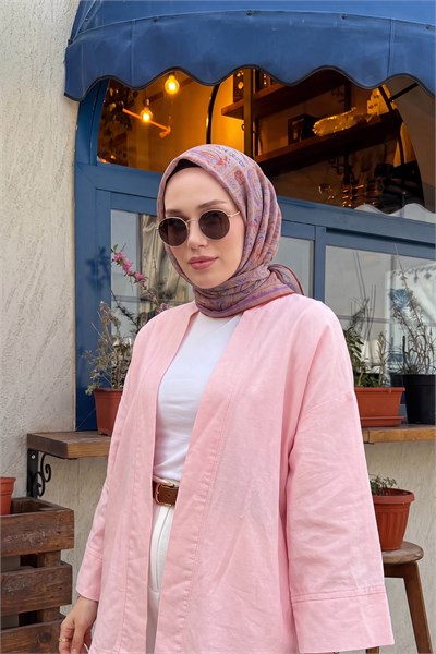 Soft Eşarp Etnik Vizon