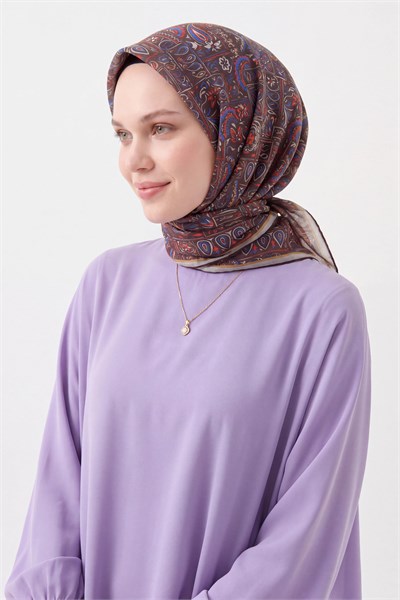 Soft Eşarp Etnik Acı Kahve