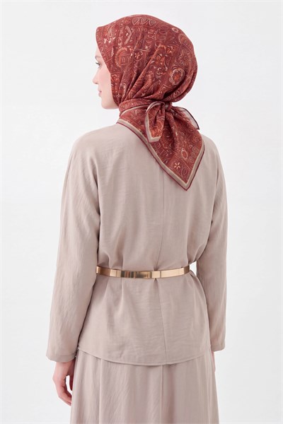 Soft Eşarp Etnik Bordo