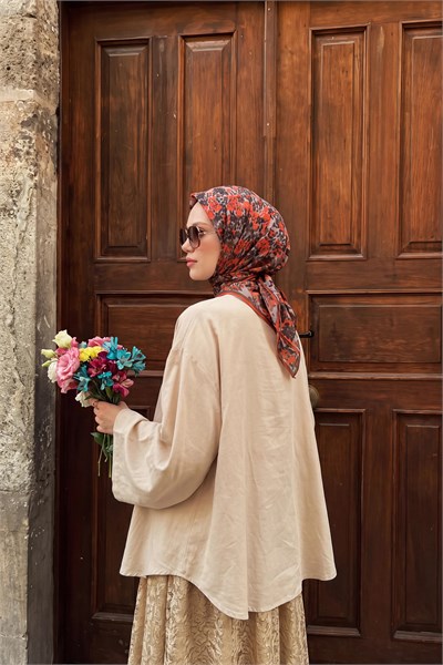 Soft Eşarp Autumn Bloom Koyu Yeşil