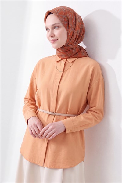 Soft Eşarp Vintage Flow Koyu Turuncu