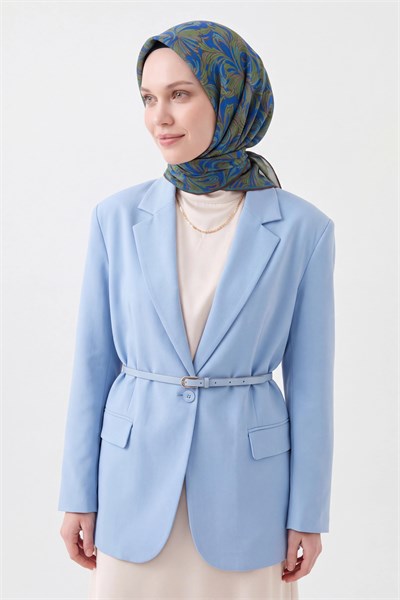 Soft Eşarp Vintage Flow Saks Mavisi