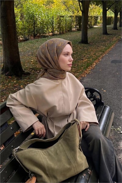 Soft Eşarp Vintage Flow Hardal