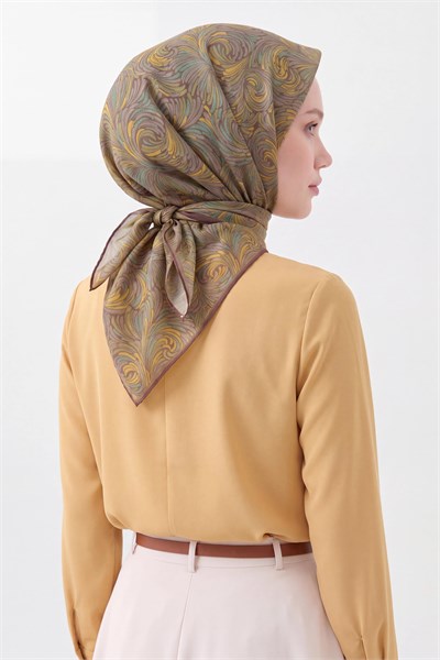 Soft Eşarp Vintage Flow Hardal