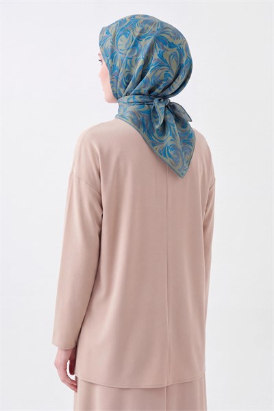 Soft Eşarp Vintage Flow Koyu Turkuaz