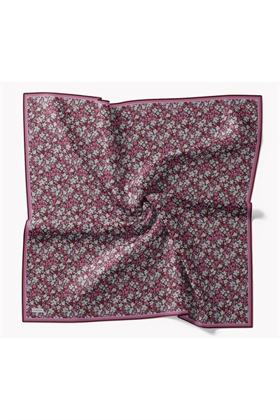 Soft Eşarp Mini Floral Bordo