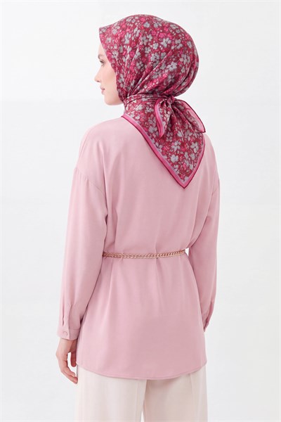Soft Eşarp Mini Floral Bordo