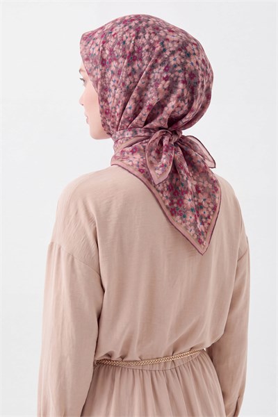 Soft Eşarp Mini Floral Gri