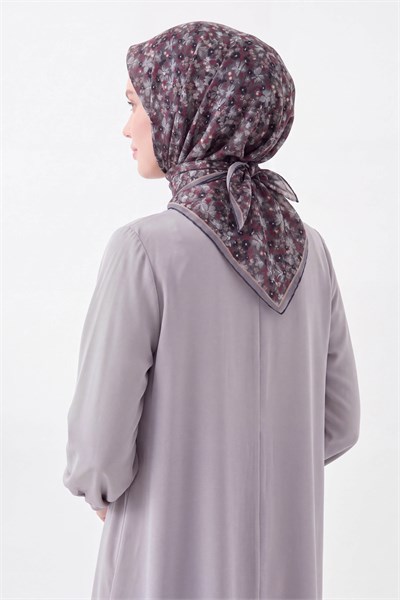 Soft Eşarp Mini Floral Füme