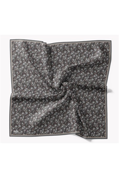 Soft Eşarp Mini Floral Füme