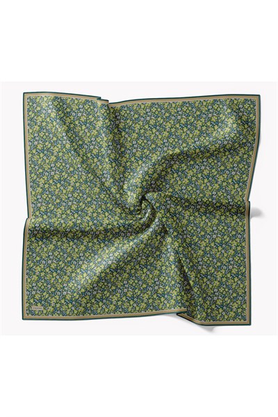 Soft Eşarp Mini Floral Patina Yeşili