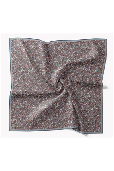 Soft Eşarp Mini Floral Mavi Gri