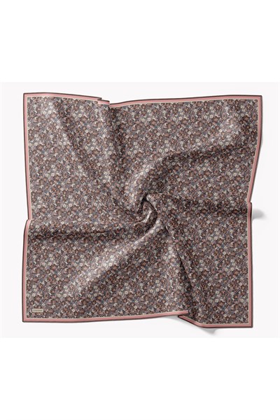 Soft Eşarp Mini Floral Koyu Gri