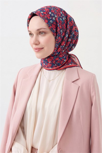 Soft Eşarp Mini Floral Lacivert