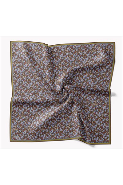Soft Eşarp Mini Floral Çikolata Kahve