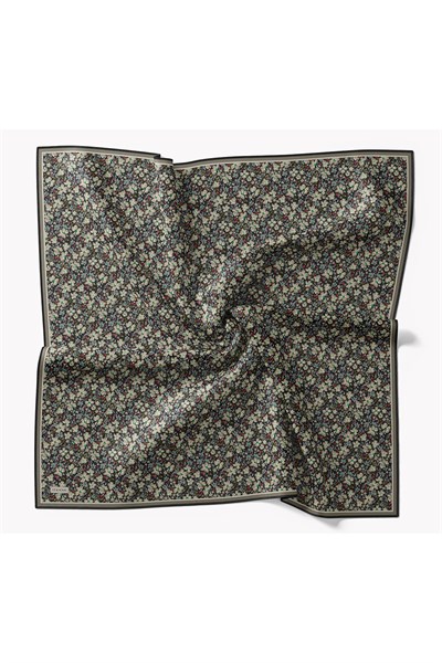 Soft Eşarp Mini Floral Siyah