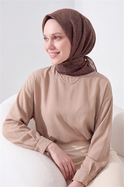 Soft Eşarp Petra Yeşil Kahve