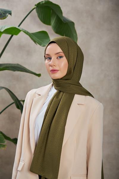 Alesa Desen İpeksi Jakar Şal Kahverengi 9003-15
