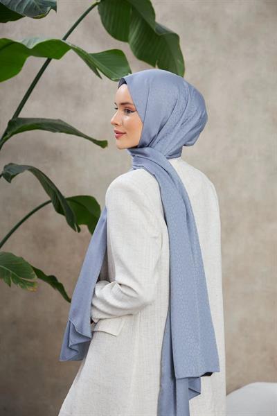 Alesa Desen İpeksi Jakar Şal Lavanta Gri 9003-24