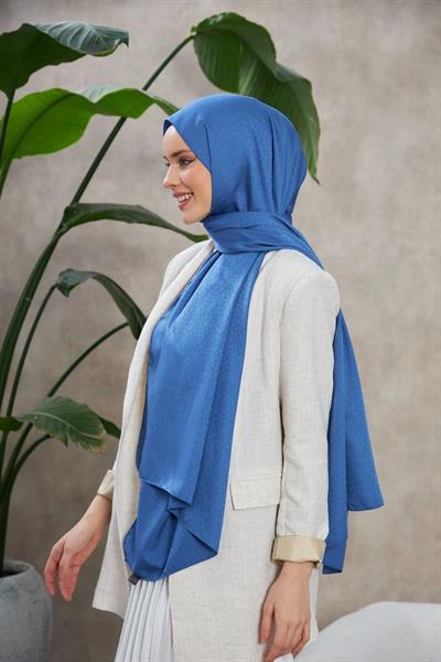 Alesa Desen İpeksi Jakar Şal Mavi 9003-20