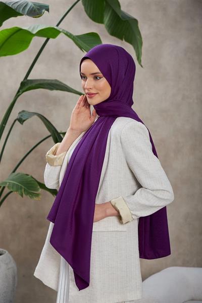 Alesa Desen İpeksi Jakar Şal Mürdüm 9003-16