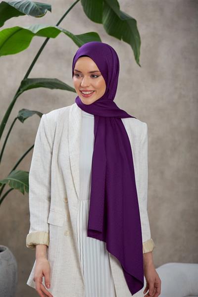 Alesa Desen İpeksi Jakar Şal Mürdüm 9003-16