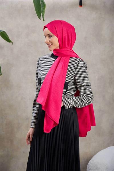 Alesa Desen İpeksi Jakar Şal Pembe 9003-01