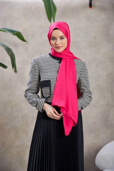 Alesa Desen İpeksi Jakar Şal Pembe 9003-01