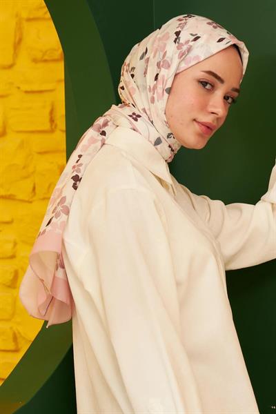 Amelia Desenli Pamuk Şal Pudra 3025-03