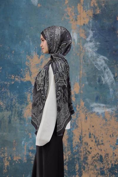 Antrasit Hint Vual Şal -  5008-13