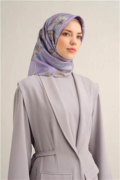 Armine Çiçek Desenli Saf İpek Sura Eşarp 9324D 87