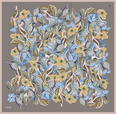 Armine Çiçek Desenli Saf İpek Twill Eşarp 9332D 35