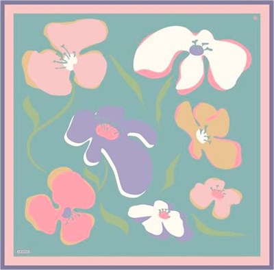 Armine Çiçek Desenli Saf İpek Twill Eşarp 9317 01