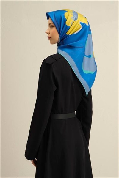Armine Çiçek Desenli Saf İpek Twill Eşarp 9317D 84
