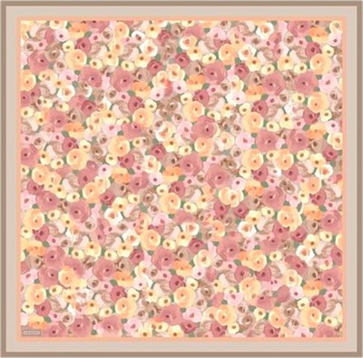 Armine Çiçek Desenli Saf İpek Twill Eşarp 9300D 01