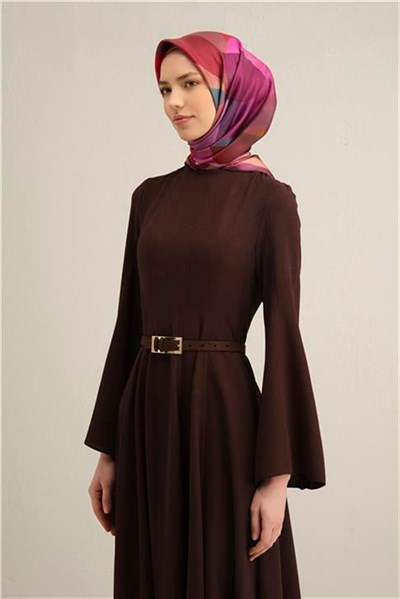 Armine Geometrik Desenli Saf İpek Sura Eşarp 9331D 31