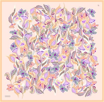 Armine Çiçek Desenli Saf İpek Twill Eşarp 9332D 56