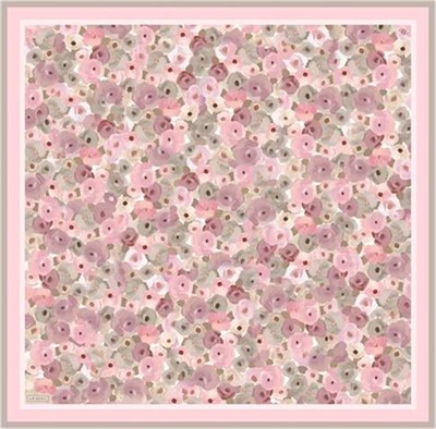 Armine Çiçek Desenli Saf İpek Twill Eşarp 9300D 35