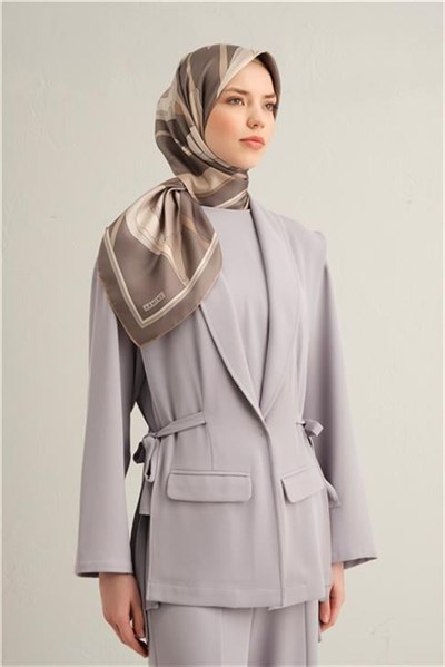 Armine Çiçek Desenli Saf İpek Twill Eşarp 9302D 04