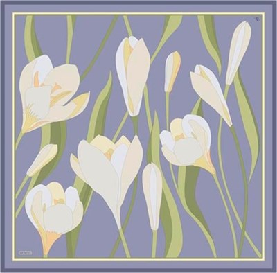 Armine Çiçek Desenli Saf İpek Twill Eşarp 9302D 06
